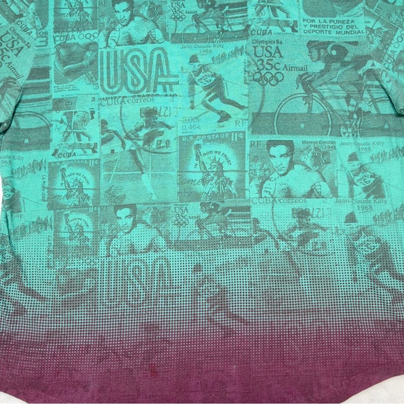 Enyce Shirt All Over Print Mens 4X 1968 Olympics Stamp Collection Sports - Picture 7 of 13